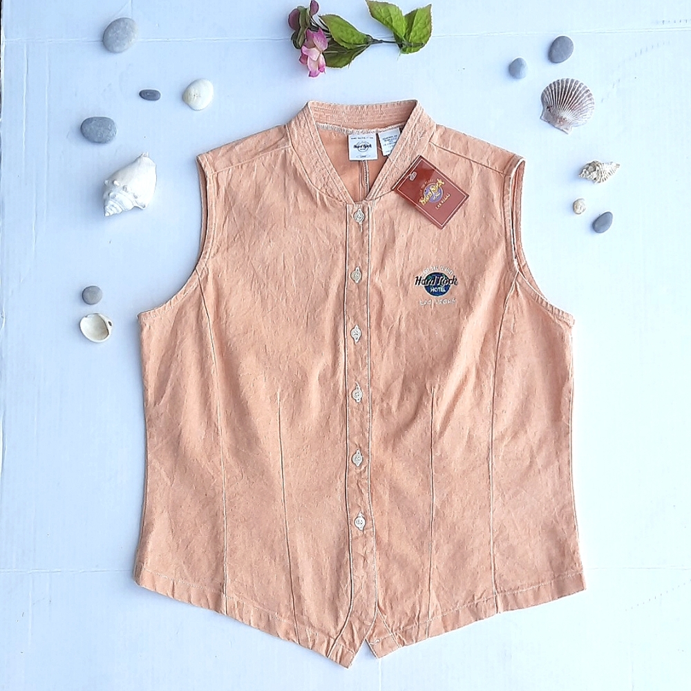 HARD ROCK HOTEL Waistcoat Vest Sleeveless Button Down